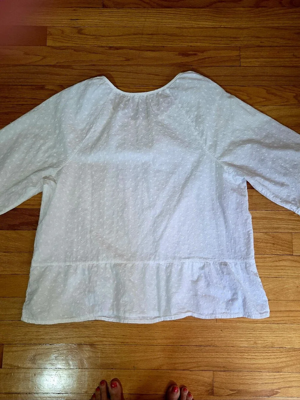 NorthStyle White Eyelet Peplum Blouse